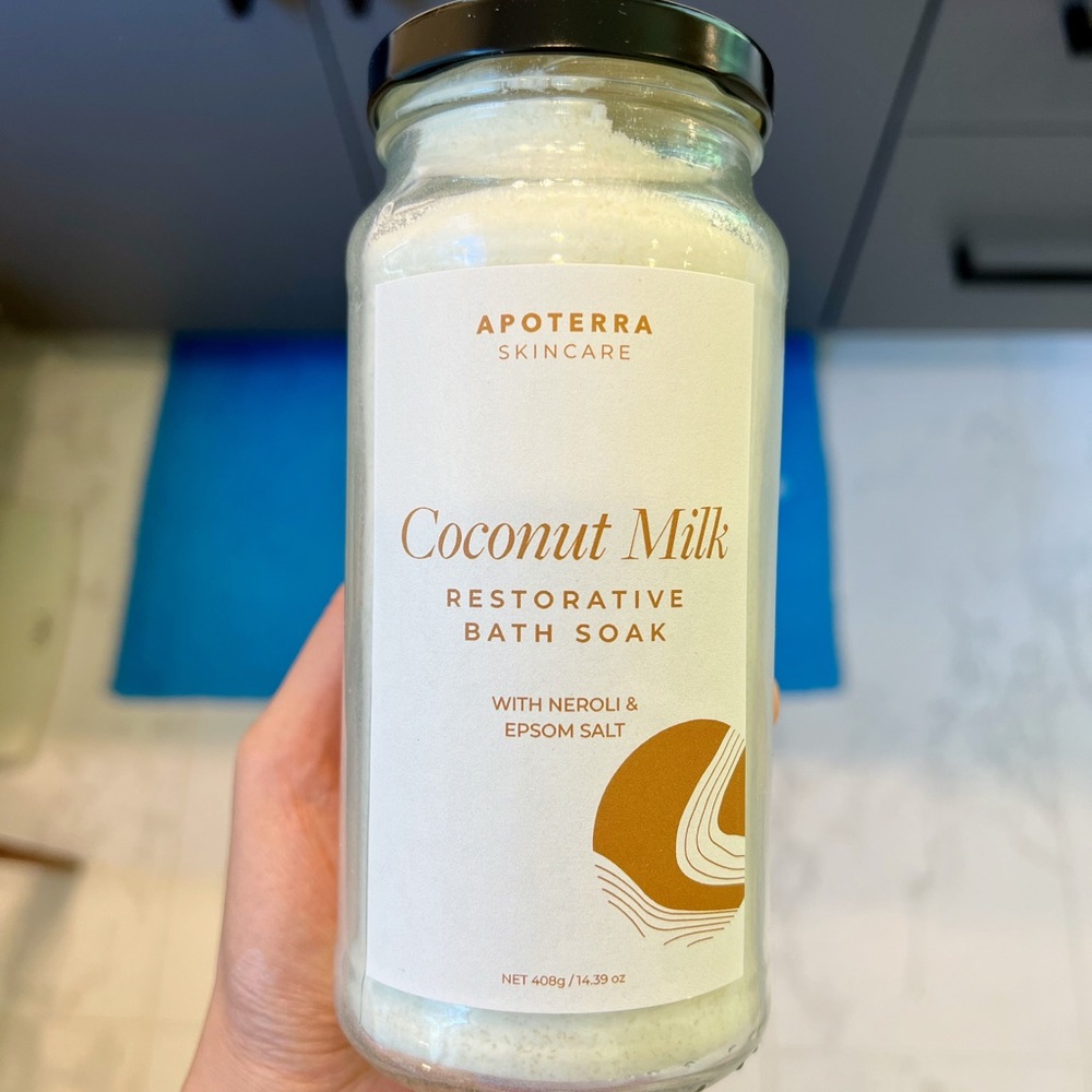Apoterra limited edition Coconut Milk Restorative Epsom Salt Bath Soak
